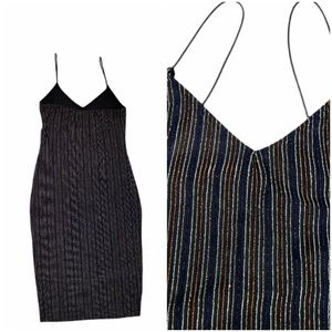 Mind Code Sparkly Striped Dress